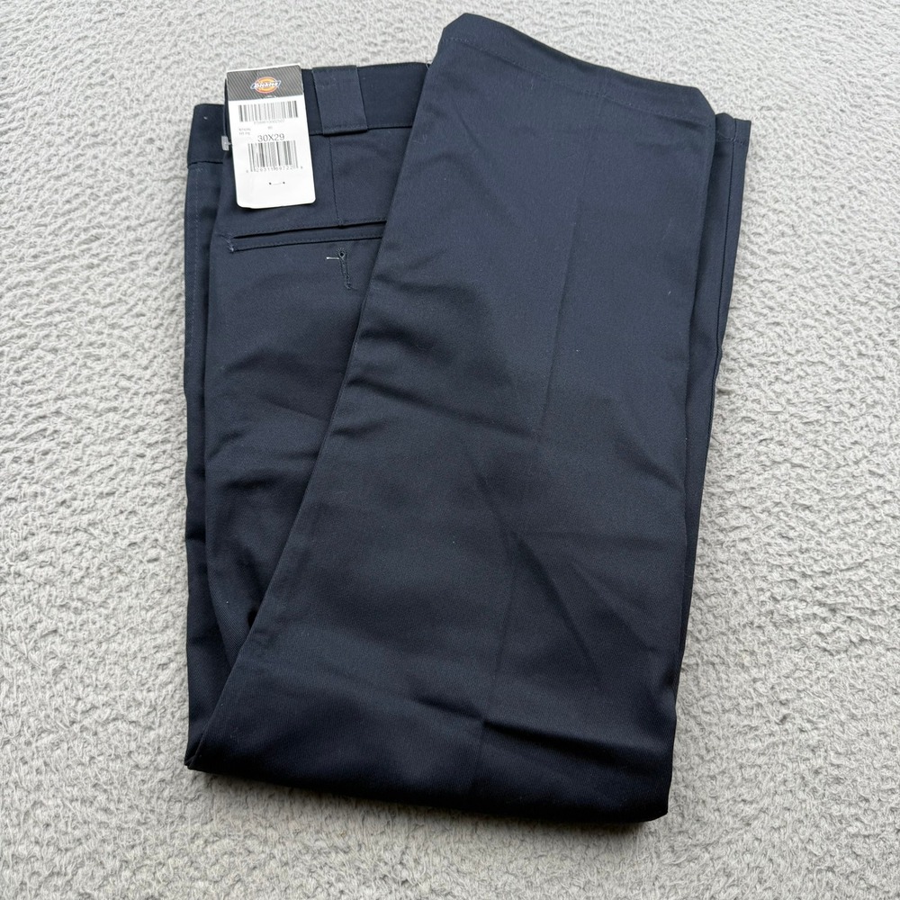 Dickies 874 Work Pants Mens 30x29 Navy Blue Solid Original Fit Twill Chino NWT